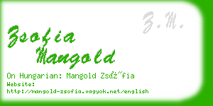 zsofia mangold business card